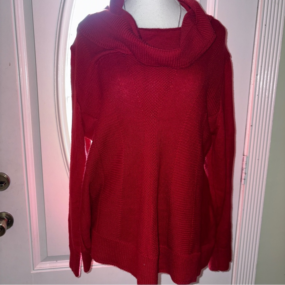 Style & Co. Vibrant Red Cowl Neck Sweater